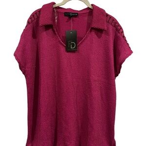 Fred David Women's Fuchsia Knit Blouse